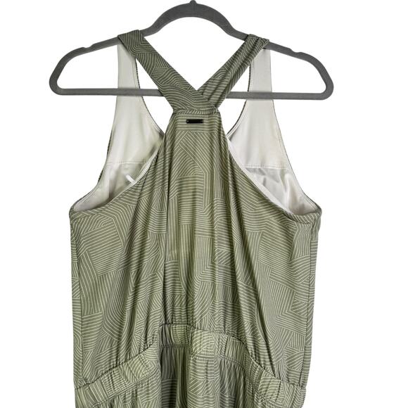 Prana Kamen Dress Green Striped Sleeveless Tank Racerback Stretchy Dress Large L - Picture 10 of 15
